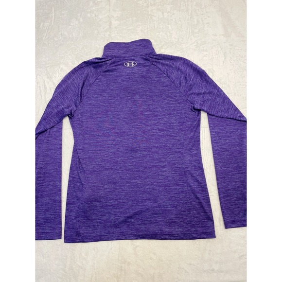 Under Armour LS Workout Shirt Womens M Purple Loose Heatgear Gym Outdoor - Picture 5 of 9
